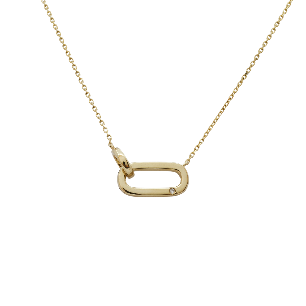 NECKLACE | Link Charm with Diamond