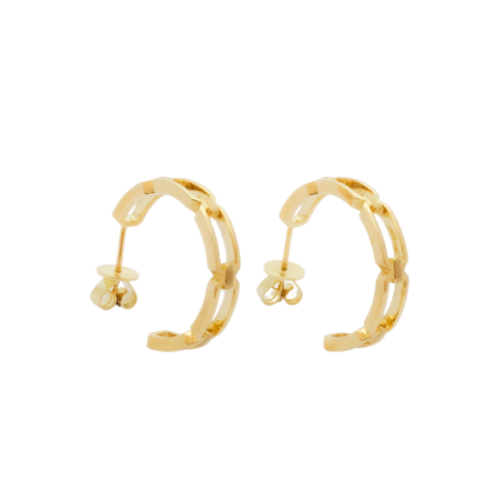 9K Yellow Gold Chunky Chain Links Earrings