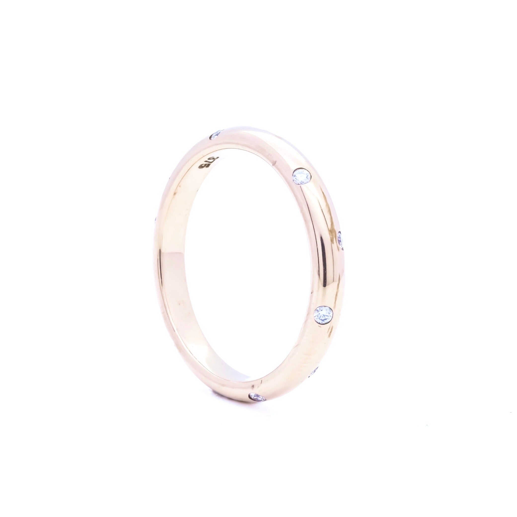 9K Rose Gold Ring with 12-Point Diamonds