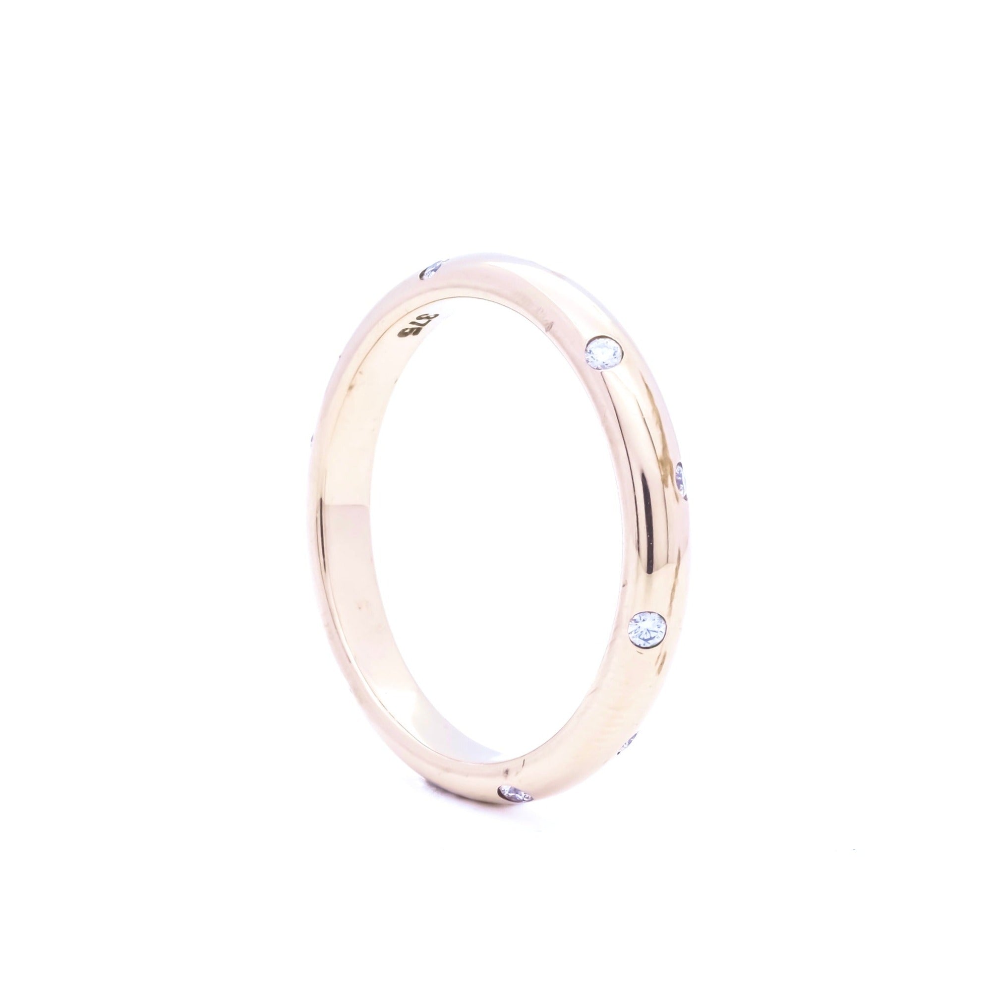 9K Rose Gold Diamond Ring with 0.12ct Diamonds