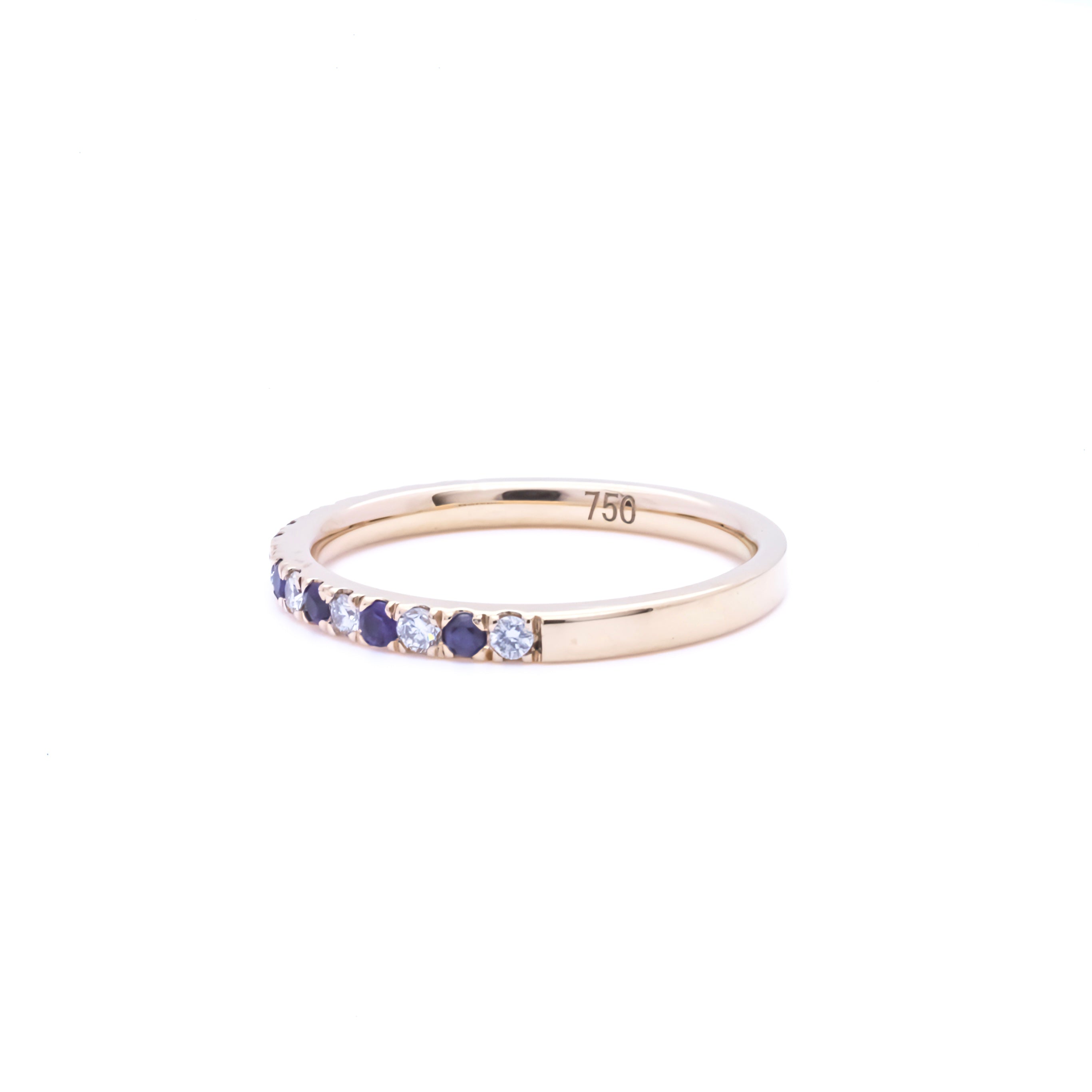 RING | 18K Rose Gold Diamonds & Sapphires Ring