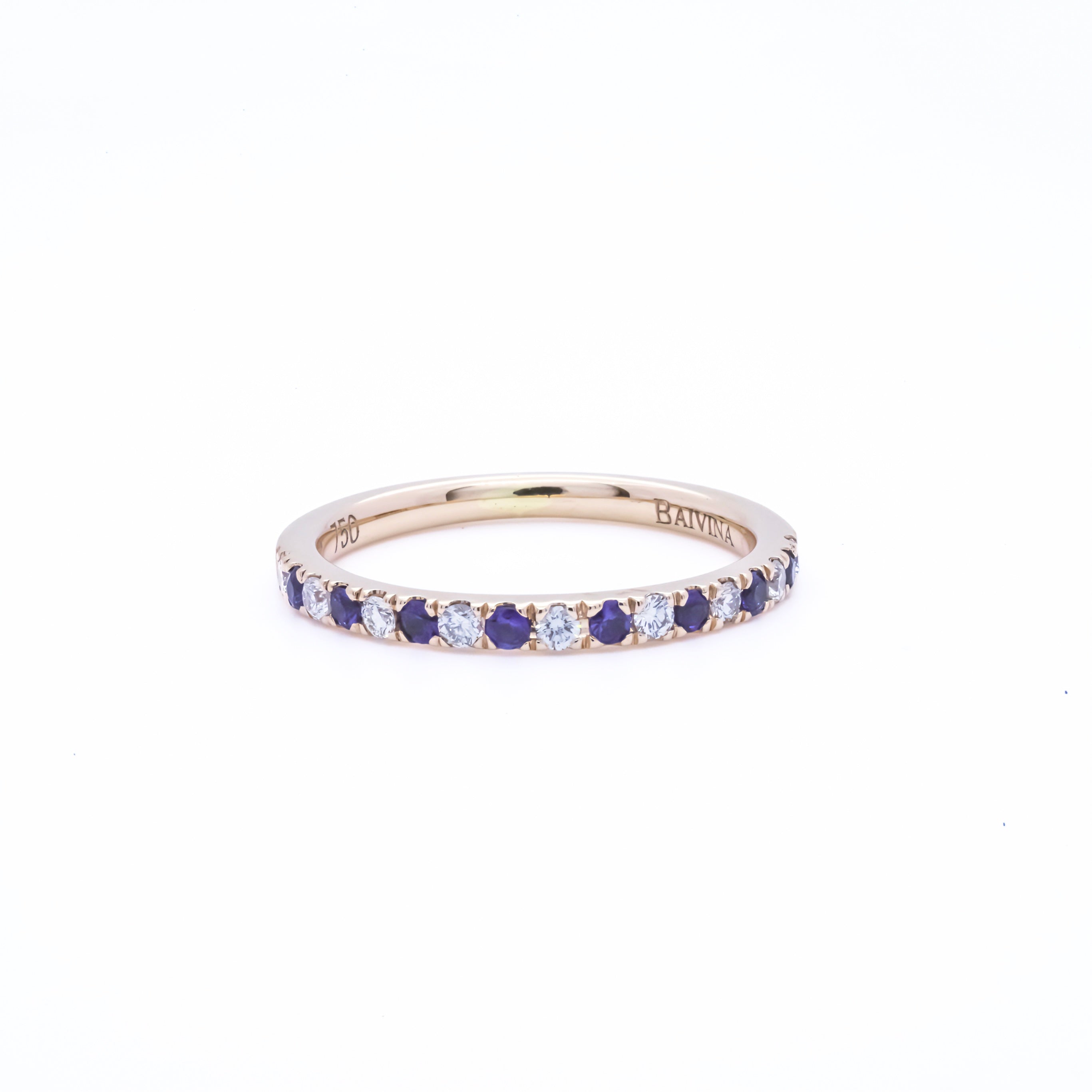 RING | 18K Rose Gold Diamonds & Sapphires Ring