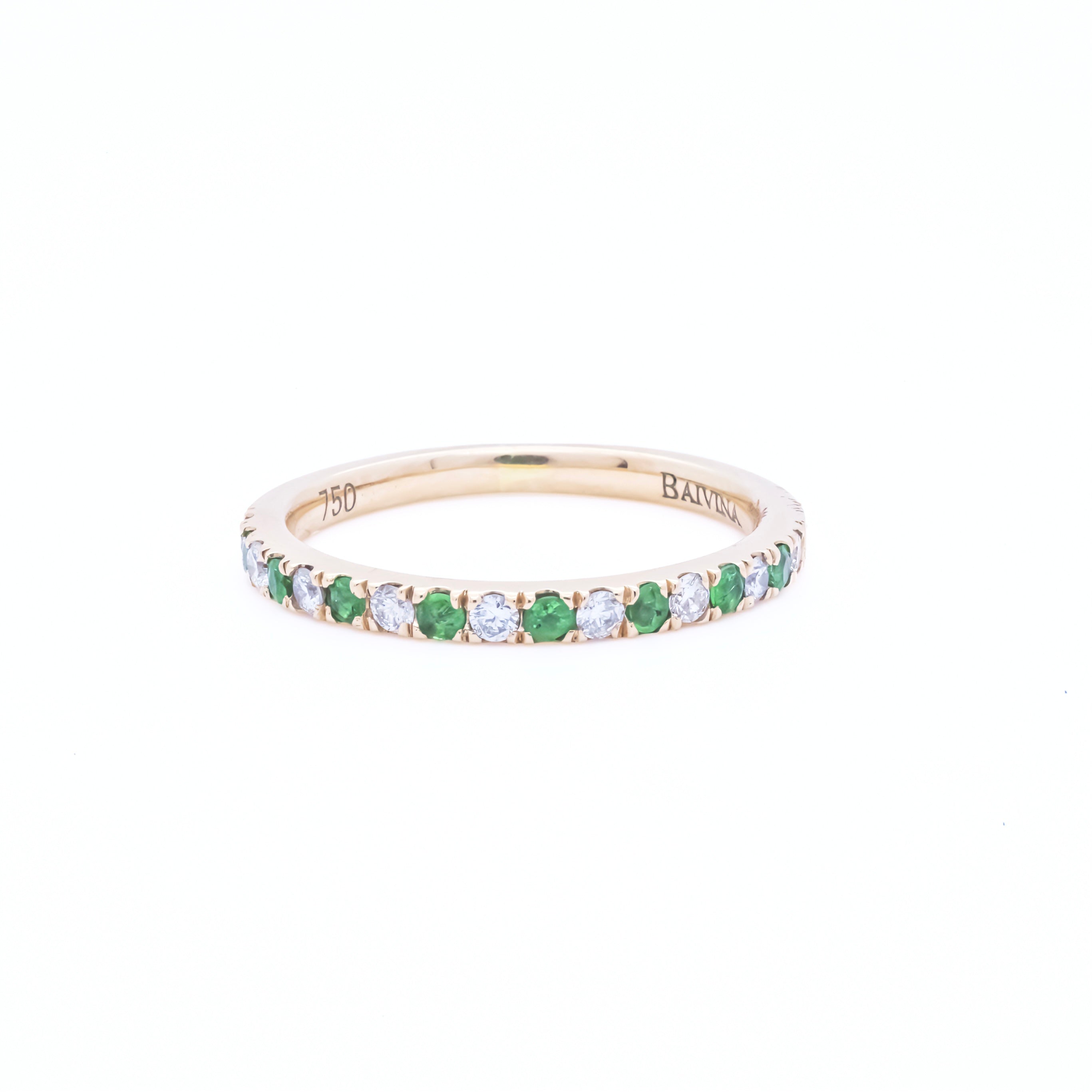 RING | 18K Rose Gold Emerald & Diamonds Ring