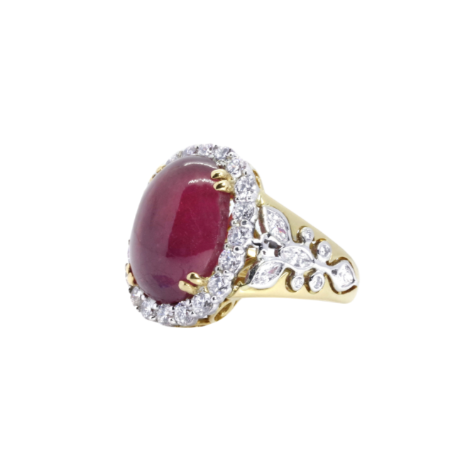 RING | Showstopping Oval Ruby and Diamond Ring