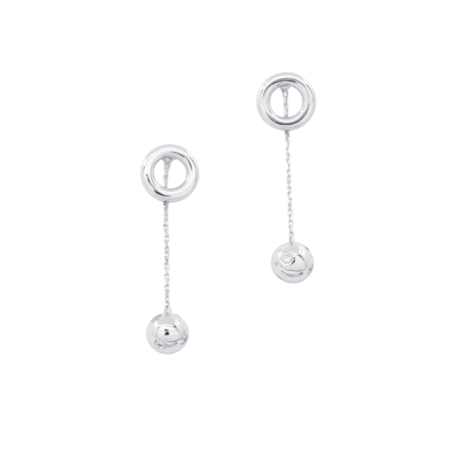 9K White Gold Eternity Drop Earrings