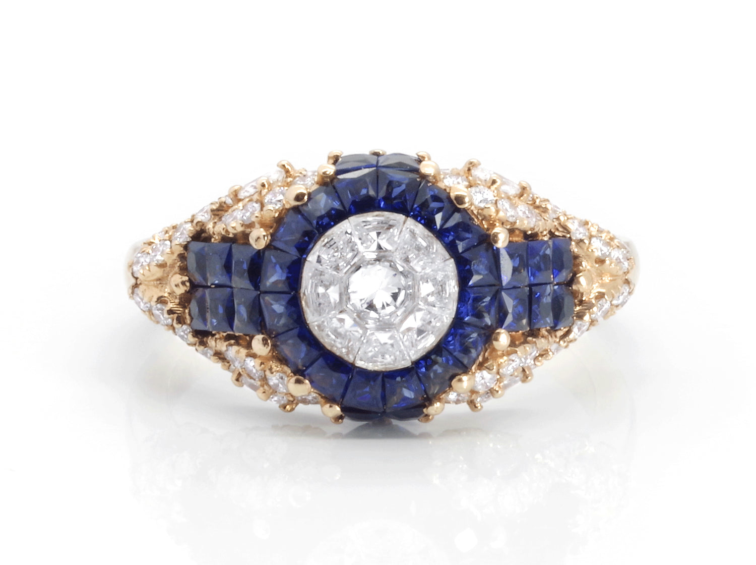 RING | 18K Rose Gold Aphrodite Sapphire & Diamonds Ring