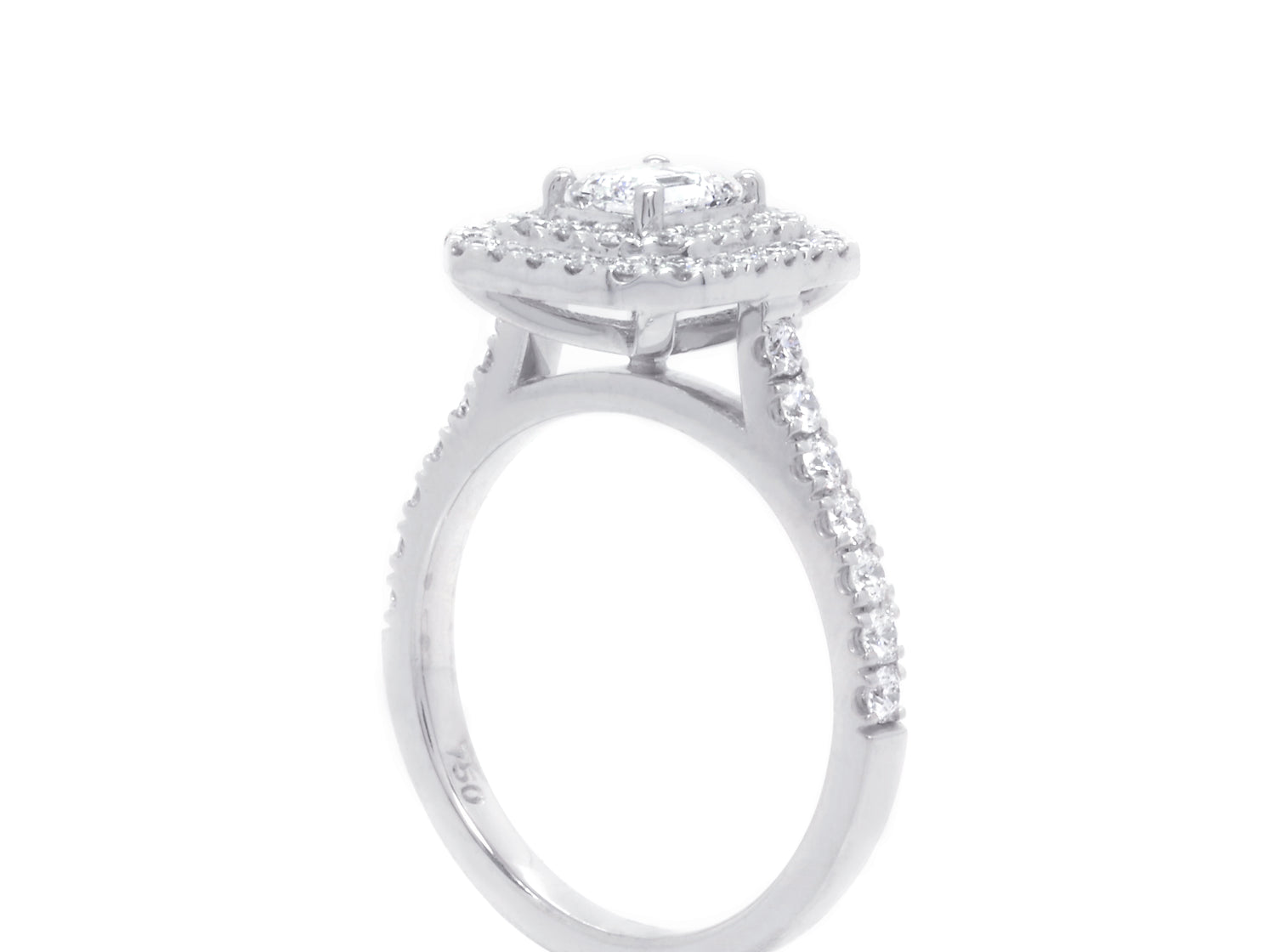 RING | Platinum Emerald Cut Centre Diamond Ring