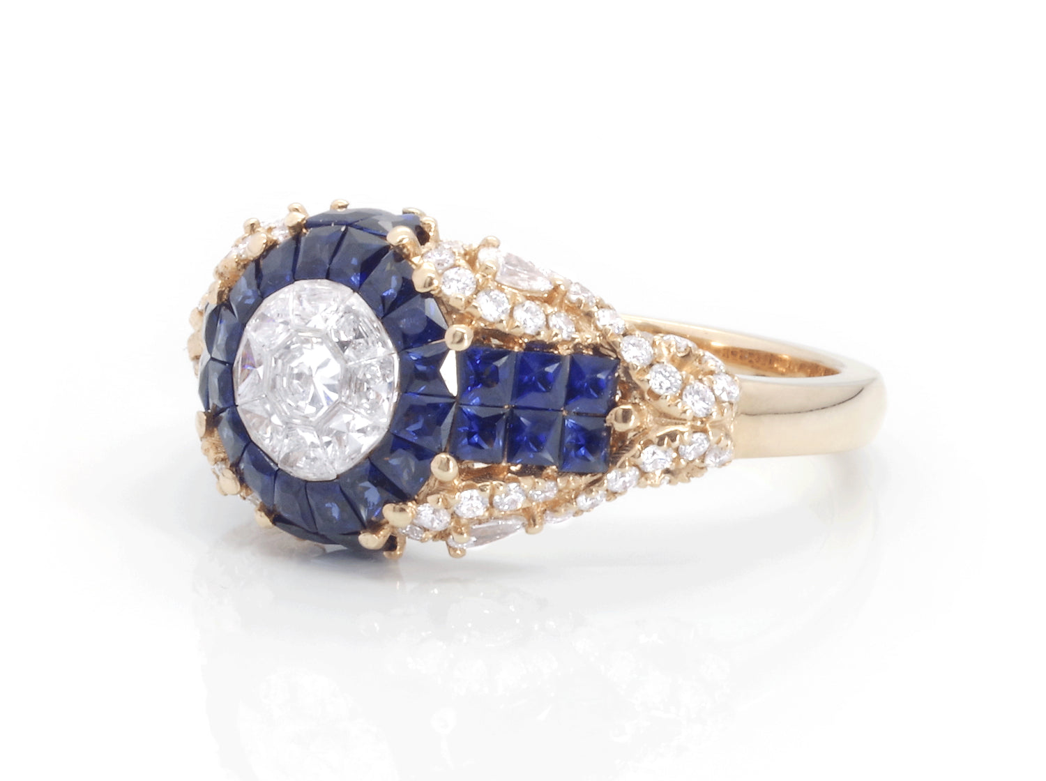 RING | 18K Rose Gold Aphrodite Sapphire & Diamonds Ring